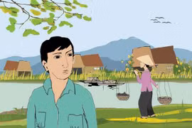 Gió thổi triền đê