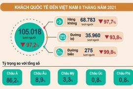 Du lịch 8 tháng năm 2021 vẫn ảm đạm