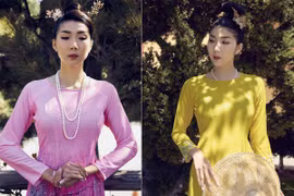 Siêu mẫu Ngọc Quyên khoe vẻ đẹp hoài cổ với áo dài trên đất Mỹ