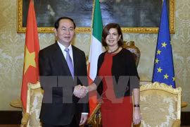 Chủ tịch nước Trần Đại Quang hội kiến lãnh đạo Quốc hội Italy