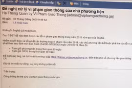 Nhận email từ Cục CSGT báo lỗi vi phạm giao thông? Chắc chắn bẫy lừa!
