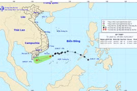 Áp thấp gây mưa diện rộng từ Quảng Ngãi trở vào