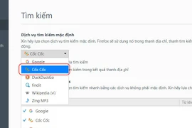 Firefox tích hợp công cụ tìm kiếm Cốc Cốc tại Việt Nam