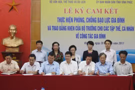 21 tỉnh cam kết ngăn chặn bạo lực gia đình