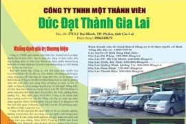 Công ty TNHH một thành viên Đức Đạt Thành Gia Lai