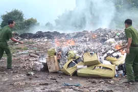 Huyện Chư Sê tiêu hủy hơn 24.000 bao thuốc lá