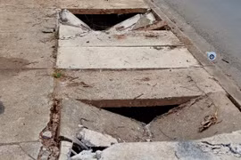 Nắp cống, hố ga bị vỡ