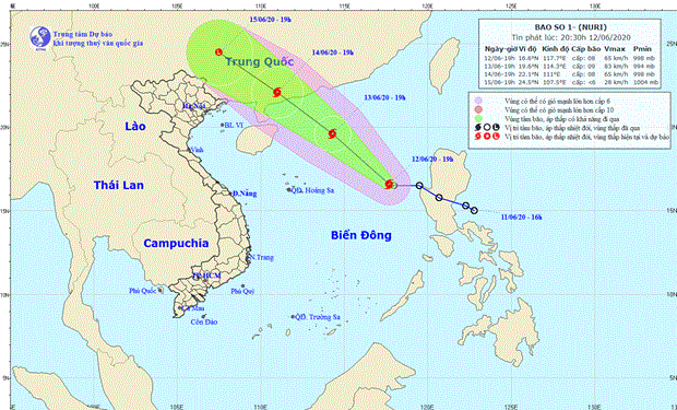 Áp thấp nhiệt đới mạnh lên thành bão: Cơn bão số 1 có tên Nuri