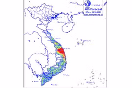 Mưa lớn ở khu vực từ Thừa Thiên Huế đến Khánh Hòa