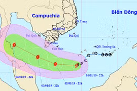 Tối nay, bão số 1 cách mũi Cà Mau 300 km