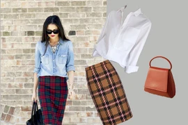 Gợi ý 4 cách phối đồ mùa đông cùng chân váy tartan