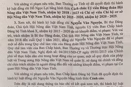 Kỷ luật Chủ tịch và Phó chủ tịch Hội Nông dân tỉnh Đồng Tháp