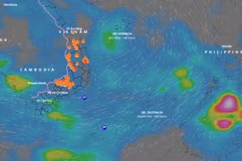 Một vùng áp thấp giữa Biển Đông khả năng mạnh lên thành áp thấp nhiệt đới