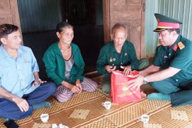 Phó Chỉ huy trưởng Bộ Chỉ huy Quân sự tỉnh Đinh Văn Thê thăm, tặng quà gia đình chính sách tại huyện Đức Cơ