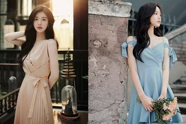Váy khoe vai thon cho nàng công sở