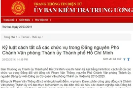 Cách tất cả các chức vụ trong Đảng nguyên Phó Chánh VP Thành ủy TPHCM