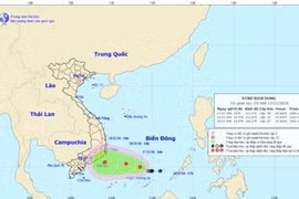 Áp thấp nhiệt đới giật cấp 8 hình thành trên Biển Đông