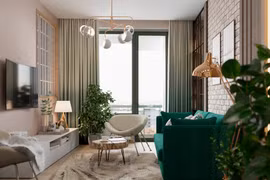 Căn hộ tràn ngập màu xanh giữa thành phố tấp nập