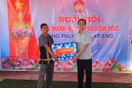 Trưởng ban Dân vận Tỉnh ủy Gia Lai dự Ngày hội Đại đoàn kết toàn dân tộc làng Pnúk