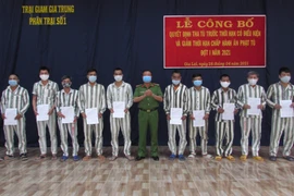 Trại giam Gia Trung tha tù trước thời hạn có điều kiện cho 10 phạm nhân