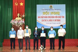 Tặng giấy khen cho 43 tập thể, cá nhân xuất sắc trong các phong trào thi đua của Công đoàn