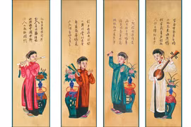 Bảo tàng Mỹ thuật Việt Nam trưng bày sưu tập dân gian tranh tứ bình