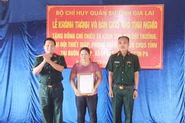 Gia Lai: Khánh thành, bàn giao 3 ngôi nhà cho chiến sĩ, công nhân khó khăn