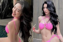 Vẻ nóng bỏng của Khổng Tú Quỳnh khi diện bikini