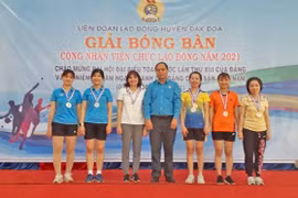 28 đội tham gia Giải bóng bàn công nhân viên chức-lao động huyện Đak Đoa