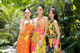 Lương Thùy Linh, Kiều Loan khoe lưng trần quyến rũ