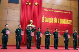 Bộ đội Biên phòng tỉnh Gia Lai trao quân hàm sĩ quan đợt I-2022