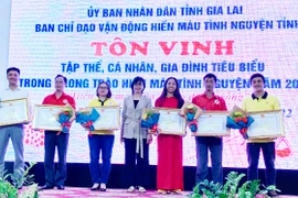 Gia Lai tôn vinh 86 tập thể, cá nhân, gia đình tiêu biểu trong phong trào hiến máu tình nguyện