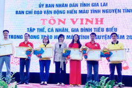 Gia Lai tôn vinh 86 tập thể, cá nhân, gia đình tiêu biểu trong phong trào hiến máu tình nguyện