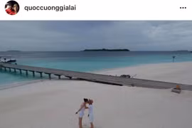 Cường Đô La khoe ảnh tình tứ cùng Đàm Thu Trang tại Maldives