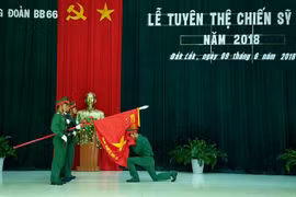 Đoàn Pleime tuyên thệ chiến sĩ mới