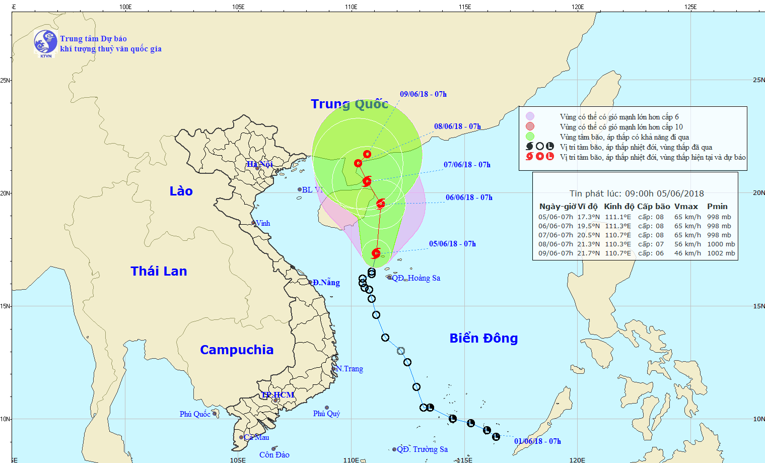 Bão số 2 giật cấp 11 đi vào quần đảo Hoàng Sa