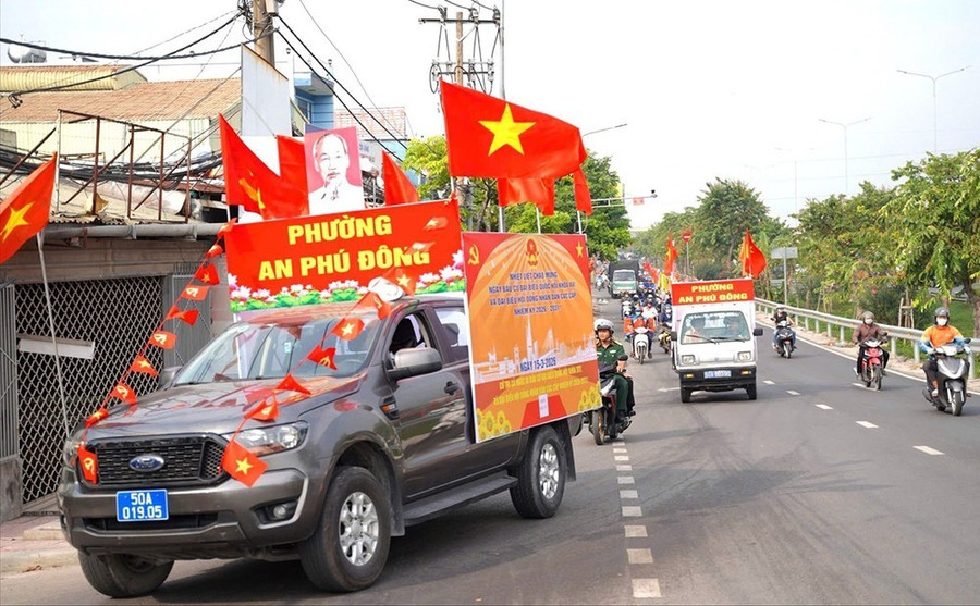 Không khí chuẩn bị bầu cử Đại biểu Quốc hội khóa XVI và đại biểu hội đồng nhân dân các cấp nhiệm kỳ 2026-2031 tại TPHCM. Nguồn ảnh: BÁO SGGP