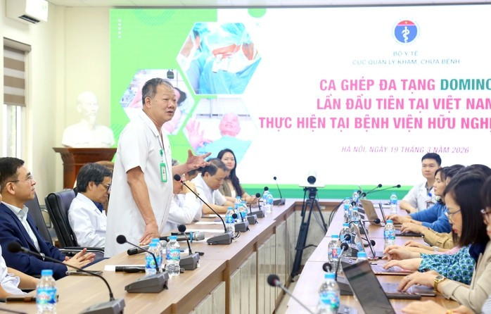 Đại diện bệnh viện thông tin về ca ghép gan trong chuỗi ghép tạng domino đầu tiên tại Việt Nam