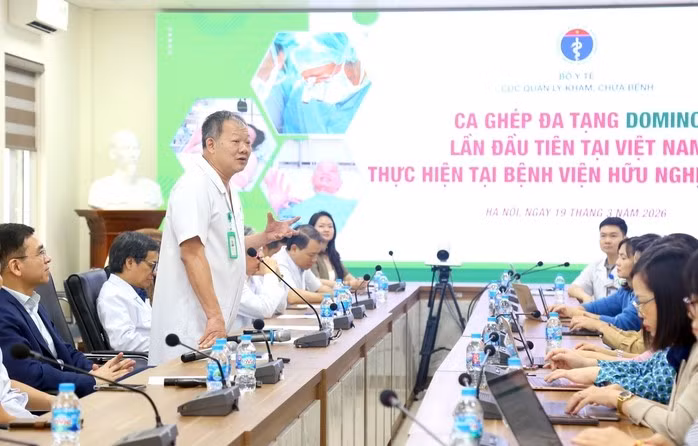 Đại diện bệnh viện thông tin về ca ghép gan trong chuỗi ghép tạng domino đầu tiên tại Việt Nam