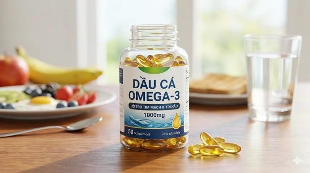 Axit béo omega-3 có thể giúp tăng nhẹ cholesterol tốt (HDL) - loại cholesterol có lợi cho tim mạch. Ảnh: AI