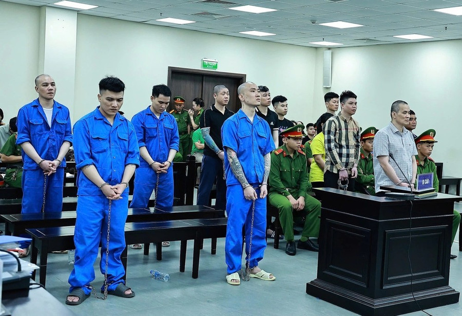 Các bị cáo tại phiên tòa. Các bị cáo tại phiên tòa.