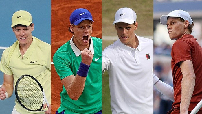 Sinner lần đầu tiên góp mặt ở cả 4 trận bán kết Grand Slam trong năm Sinner lần đầu tiên góp mặt ở cả 4 trận bán kết Grand Slam trong năm