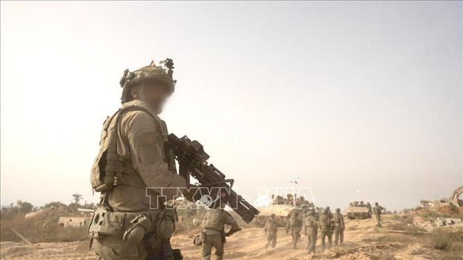 Binh sĩ Israel tiến hành chiến dịch quân sự tại Dải Gaza ngày 19-5. Ảnh: THX/TTXVN dai-gazza.jpg