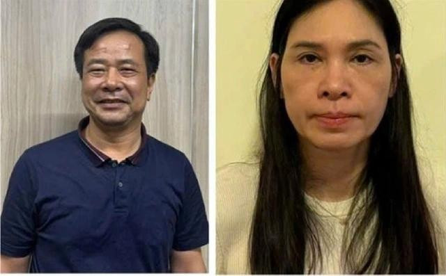 Bị can Nghiêm Quốc Hưng và Phạm Thị Hạnh. ẢNH: BCA Bị can Nghiêm Quốc Hưng và Phạm Thị Hạnh. ẢNH: BCA