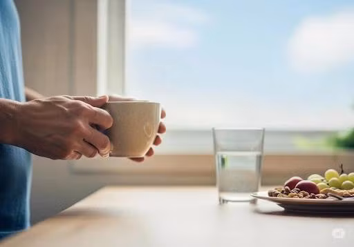 Nếu bạn uống trà khi dạ dày đang trống rỗng có thể làm loãng dịch vị, khiến chức năng tiêu hóa bị suy giảm. Ảnh: AI