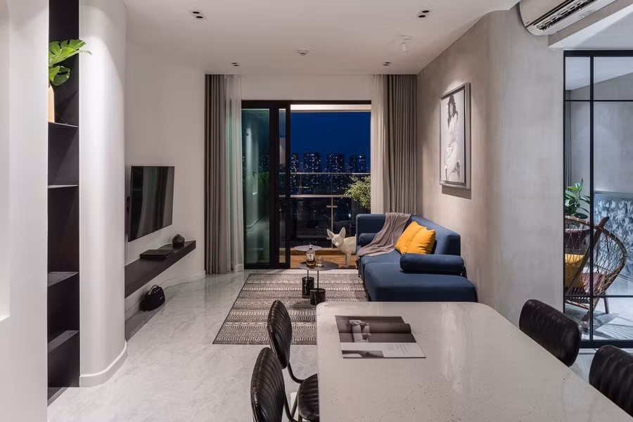 Không gian thoáng đãng sau khi bỏ các vách ngăn cũ.