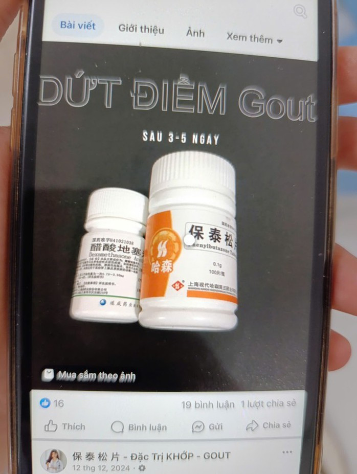 Sản phẩm có chứa hoạt chất Phenylbutazone được bán trên mạng Sản phẩm có chứa hoạt chất Phenylbutazone được bán trên mạng