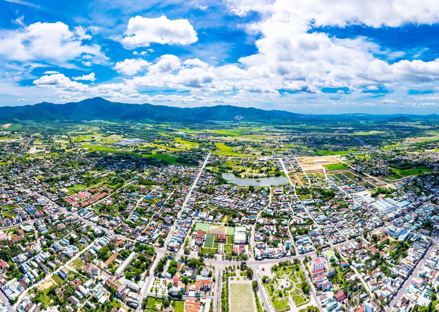 Trung tâm xã Phù Cát nhìn từ trên cao. Ảnh: Dũng Nhân bg-1-chot.jpg