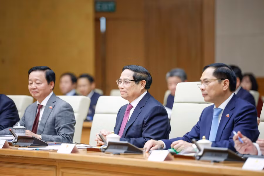 Thủ tướng Phạm Minh Chính tại cuộc hội đàm. ẢNH: TUẤN MINH