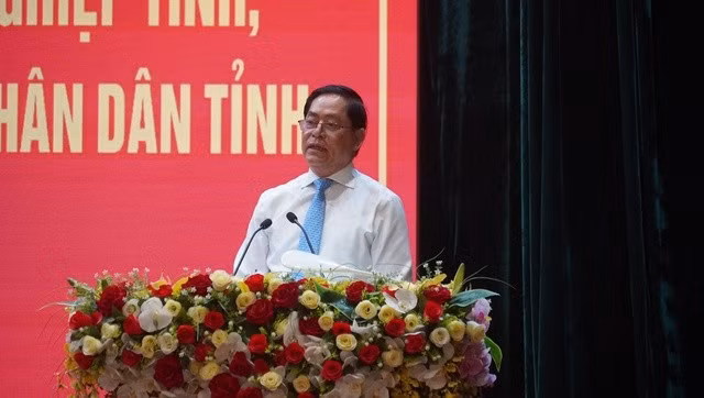 Bí thư Tỉnh ủy Bà Rịa - Vũng Tàu Phạm Viết Thanh phát biểu tại hội nghị